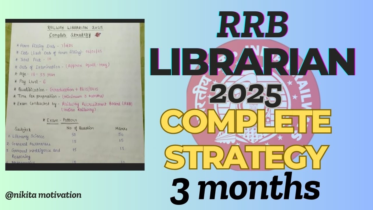 RRB Librarian 2025 complete strategy🥳 | अब होगी जम कर तैयारी | Syllabus | Age | Eligibility