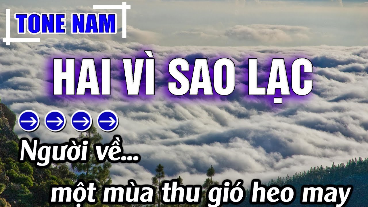 Hai Vì Sao Lạc Karaoke Tone Nam Beat Mới | Karaoke Đăng Khôi