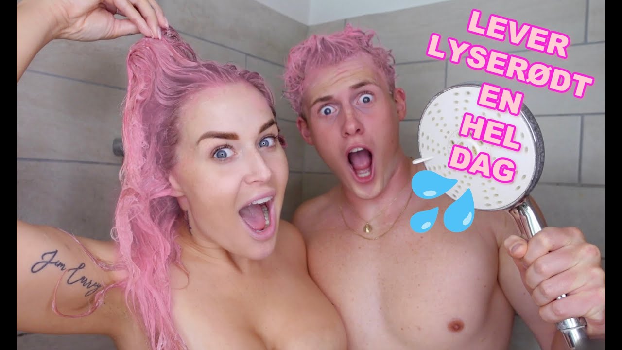 Spiser lyserødt en hel dag 🩷 FARVER VORES HÅR LYSERØDT!