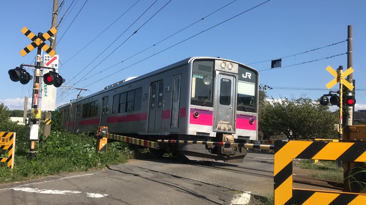 踏切シリーズ１９　羽越本線　新道下踏切　普通酒田行き通過