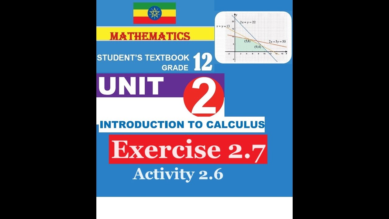 Mathematics Grade 12 Unit  2 Exercise 2.7(Derivative as a function)
