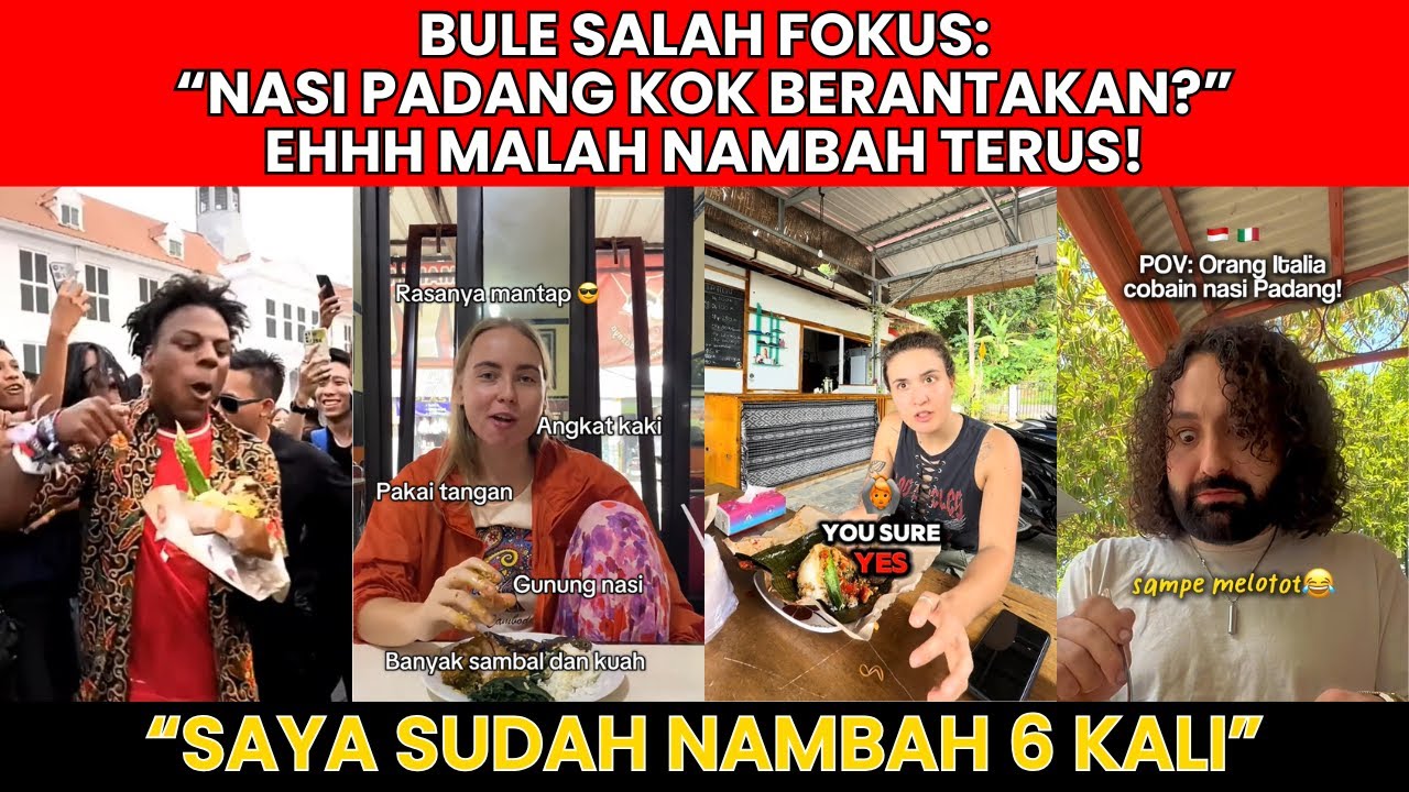 Bule Shock! Tampilan Nasi Padang Bikin Bingung, Rasanya Bikin Ketagihan