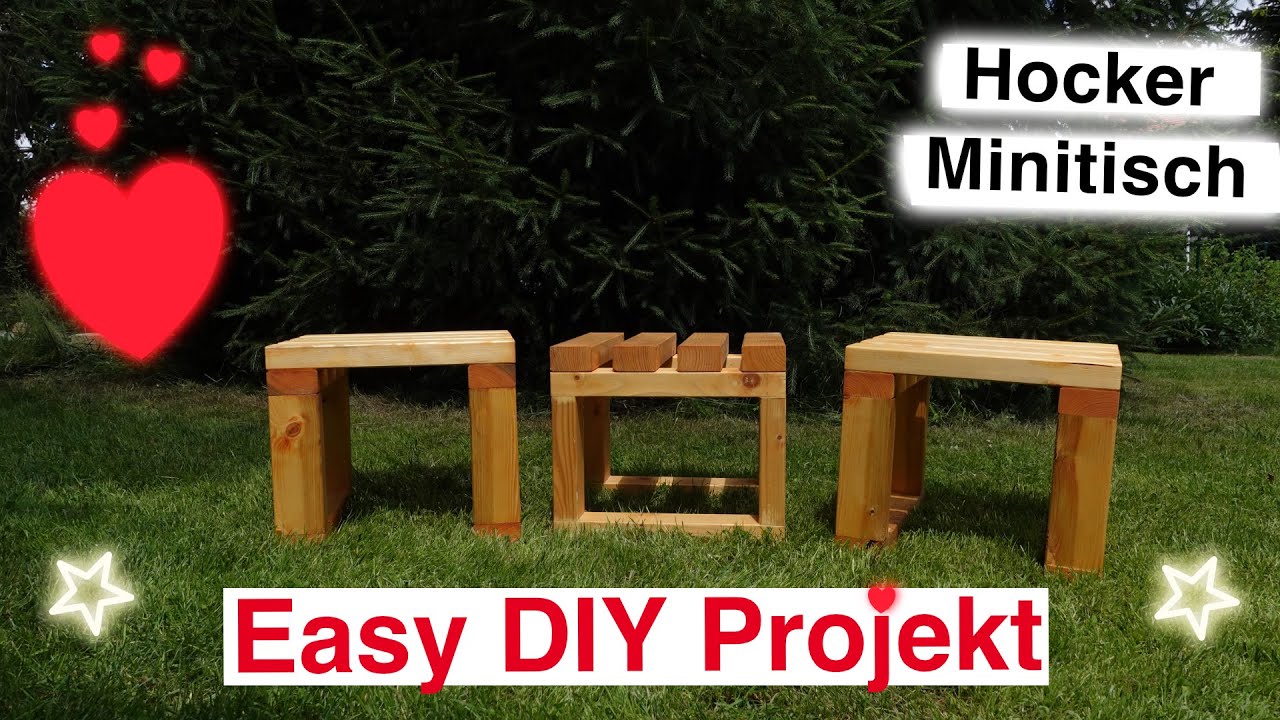 Easy DIY Hocker aus Holz Abstelltisch // selbst gebaut