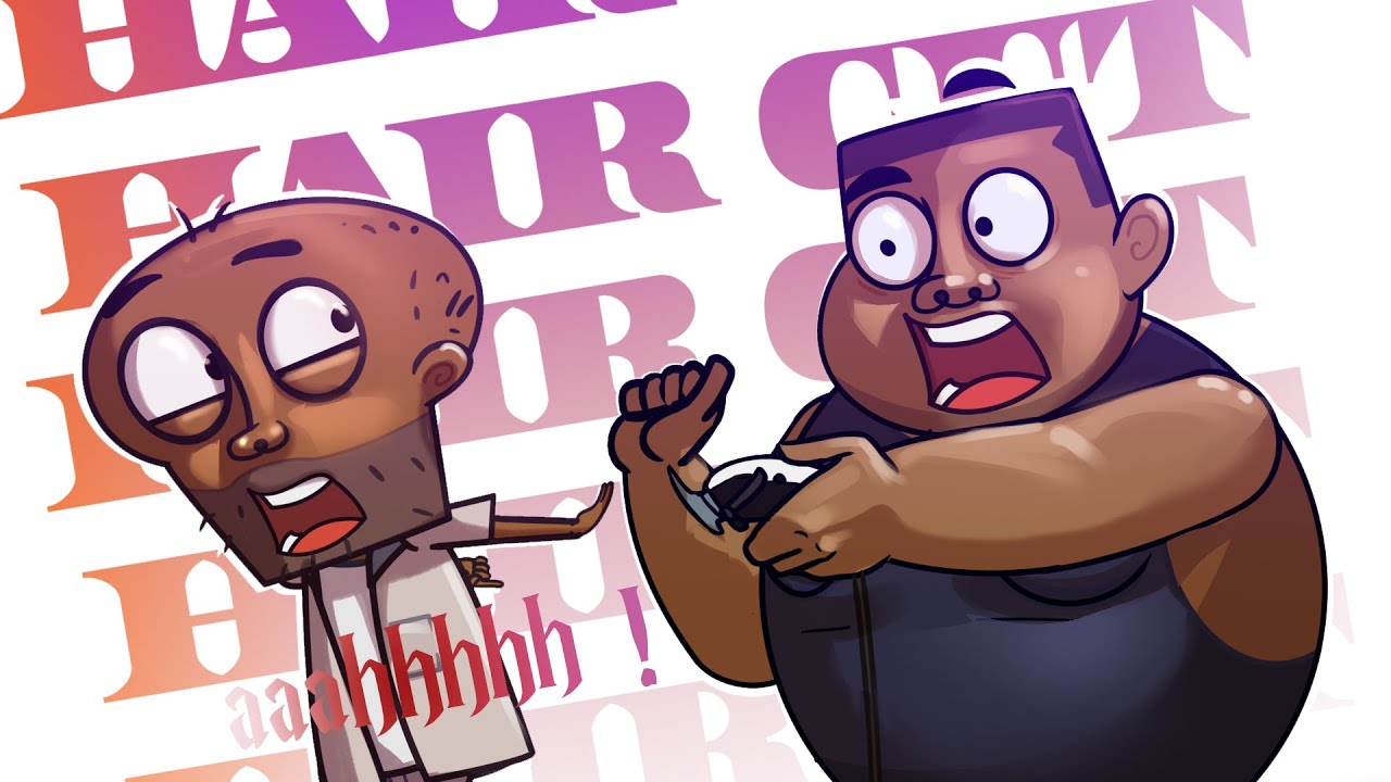 GETTING A HAIRCUT IN UGANDA 2050 ( 2D animation)