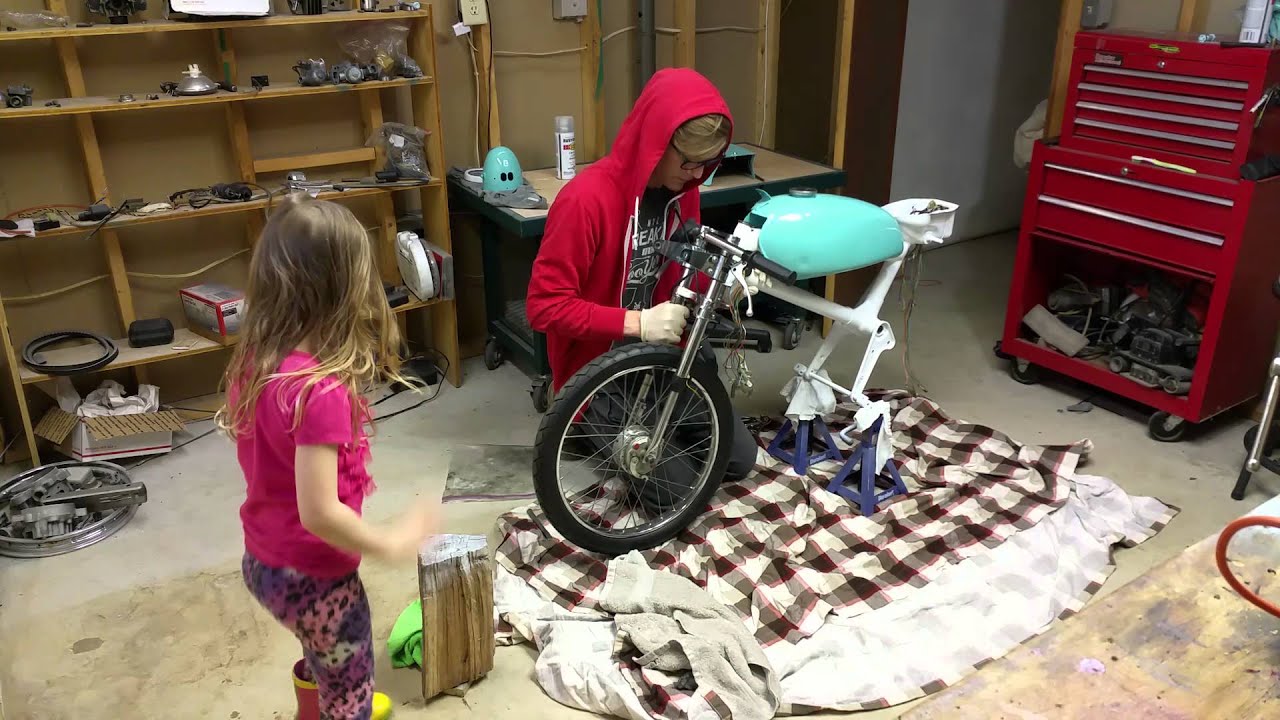 Honda express Nc50 Frankenstein mini café build timelapse