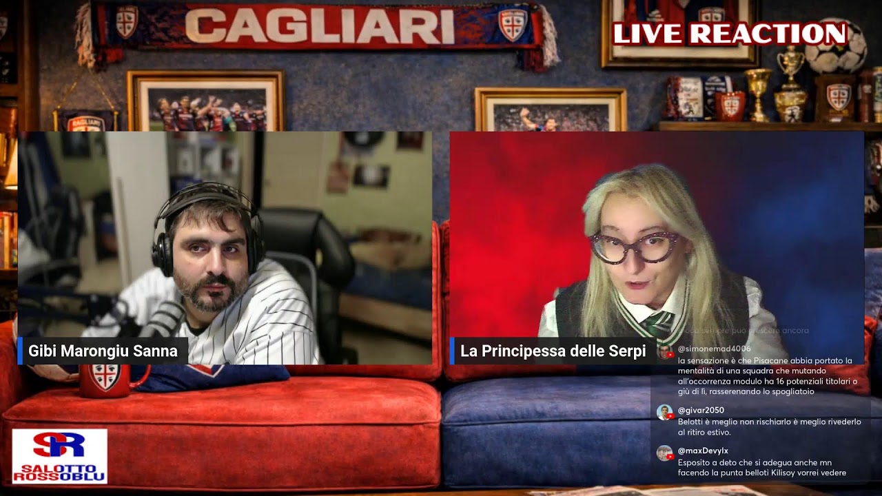 LIVE REACTION CAGLIARI - H. VERONA, SABATO 31.01.2026 ORE 20:40