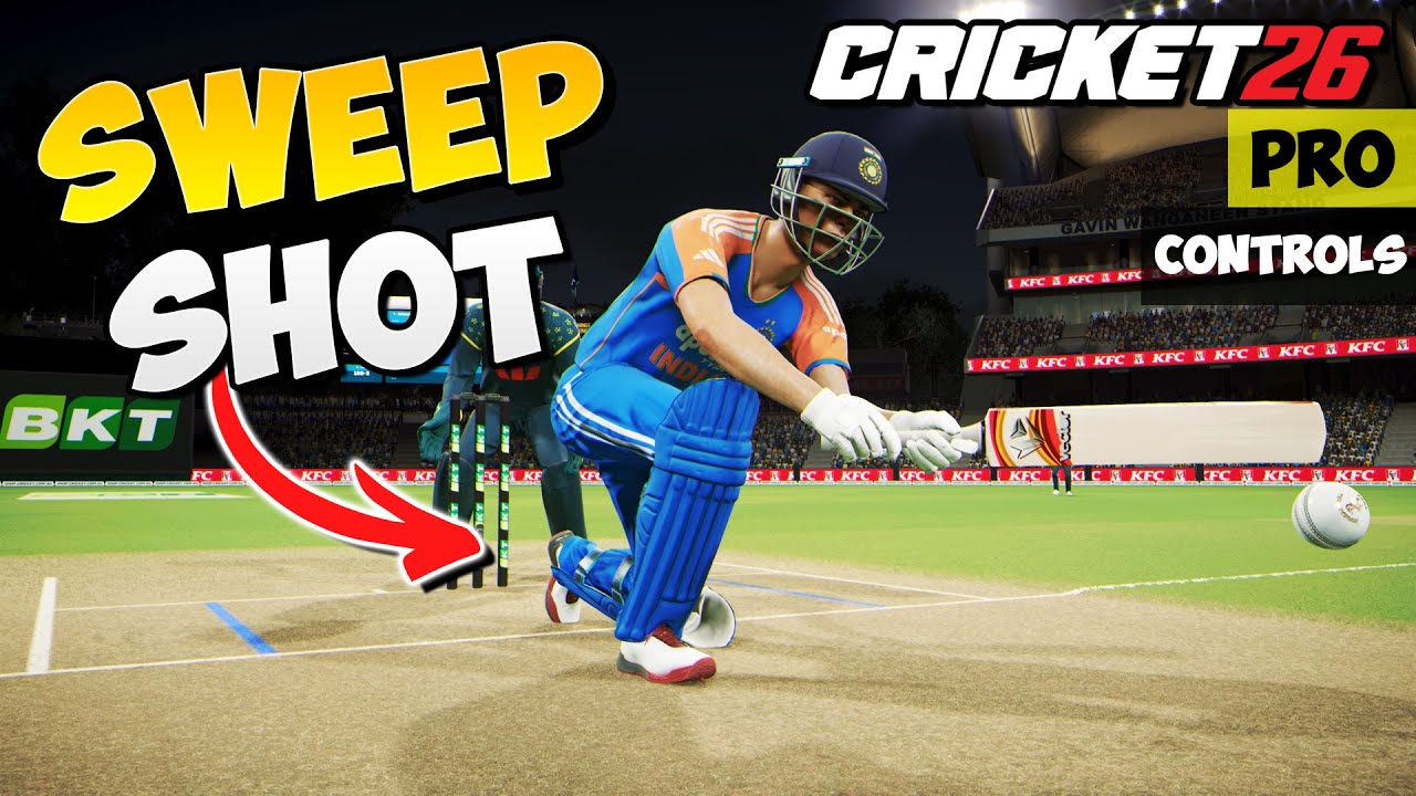 Как выполнить удар «свип-шот» в Cricket 26 Pro: управление битой