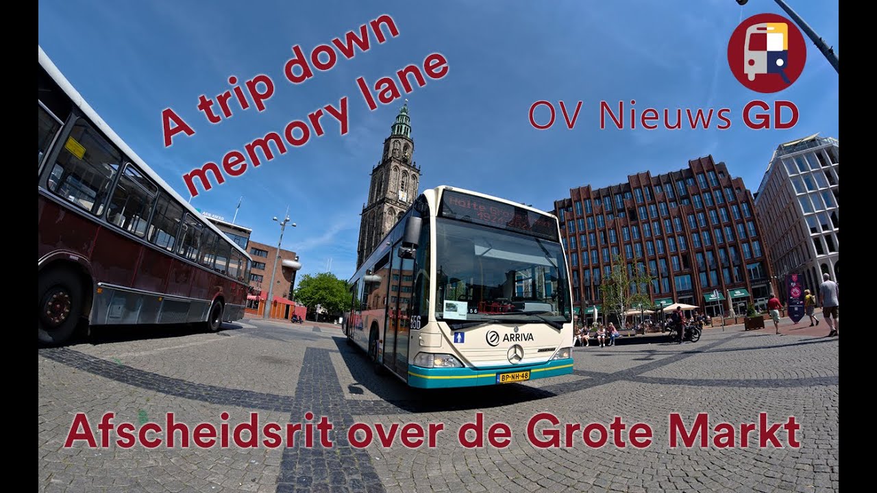 OV Nieuws GD: afscheid van bushalte Grote Markt met historische bussen