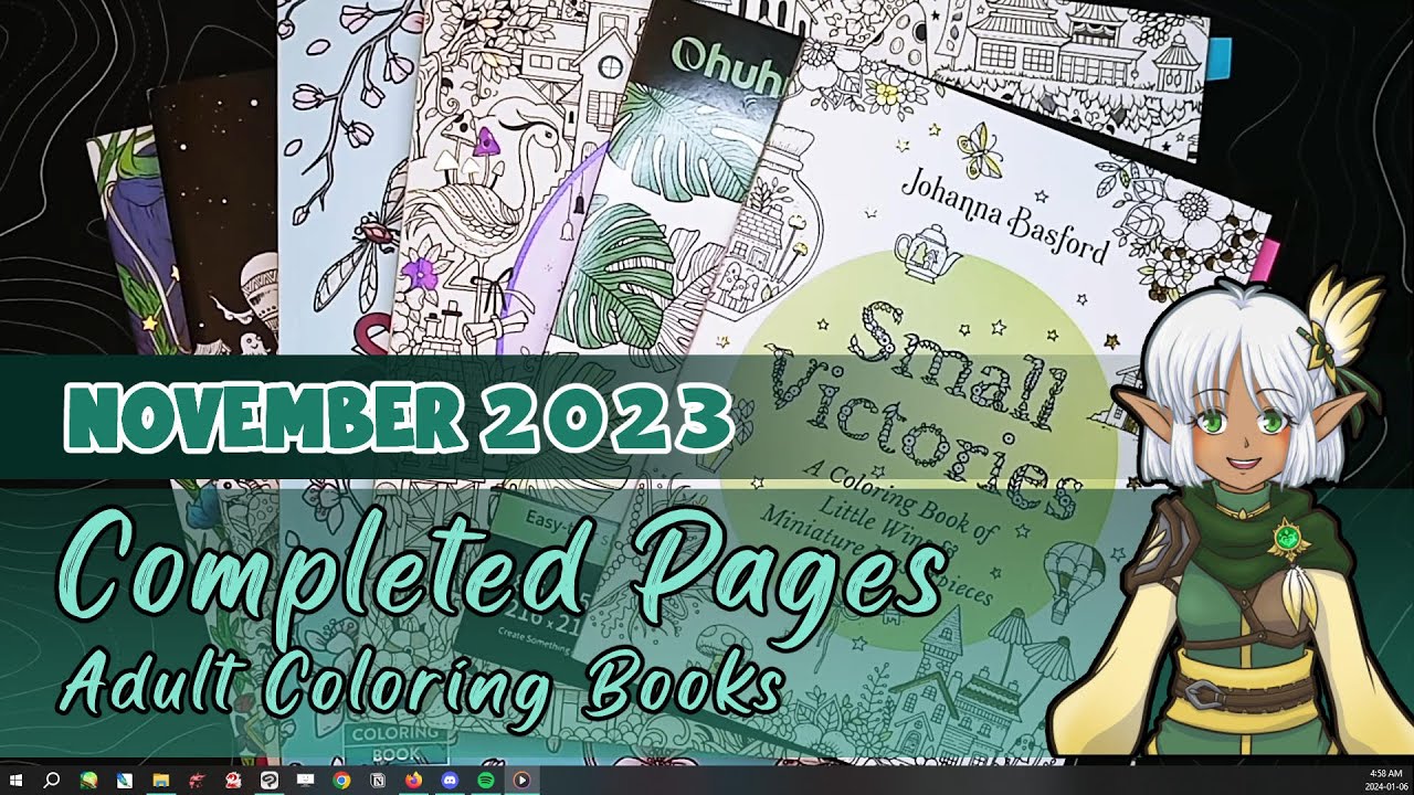 November 2023 Completed pages - Adult Coloring Books