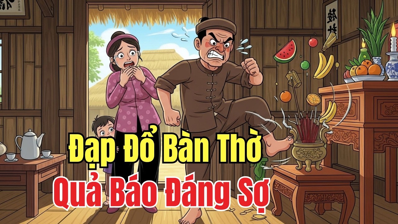 Chuyện Nhân Quả: Gã Chồng Vũ Phu Đạp Đổ Bàn Thờ – Quả Báo Đến Chỉ Sau 7 Ngày
