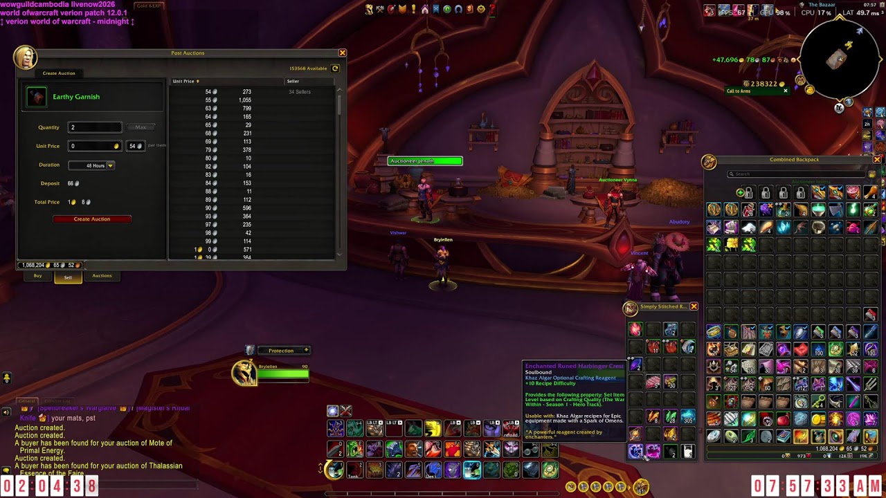 WoWGuild-Battle.net-Gameplay's Live World of warcraft Midnight 03/09/2026