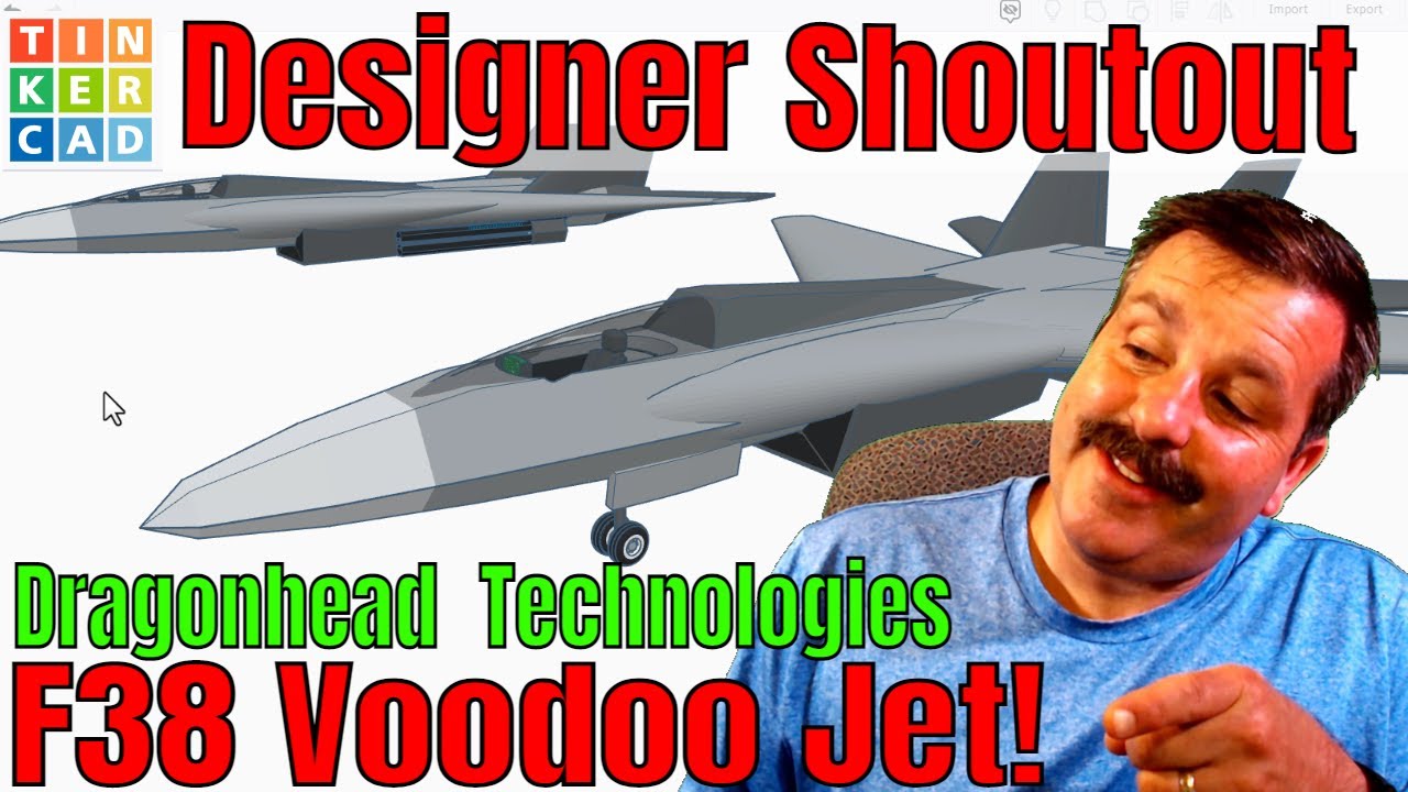 A Tinkercad F38 Voodoo Fighter Jet by Dragonhead Technologies