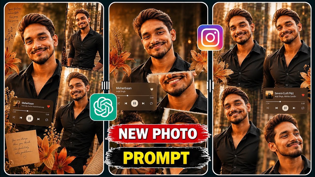 Instagram Trending Collage AI Photo Editing | ChatGPT Photo Editing Prompt | Aesthetic Photo | PK&rsquo;s