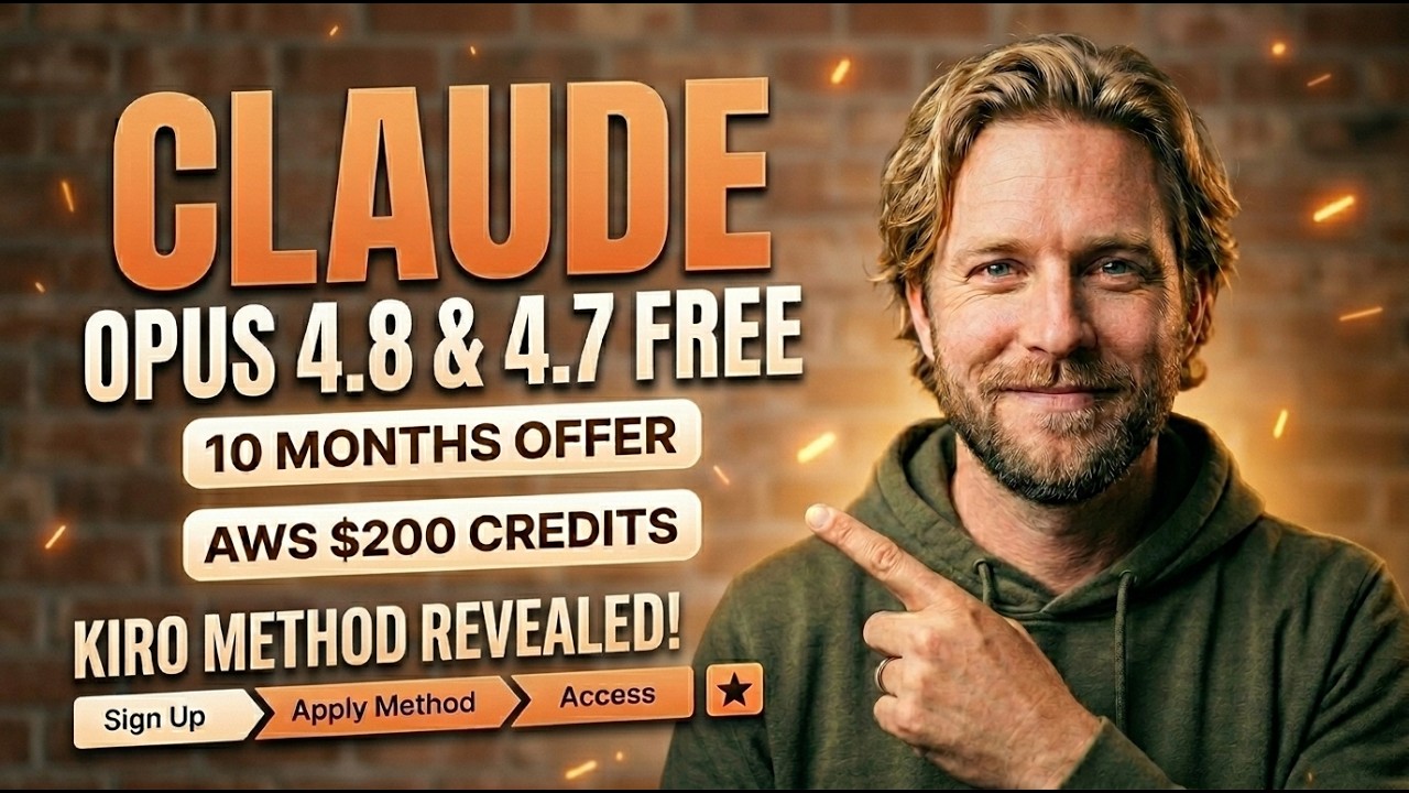 Get Claude Opus 4 8 & 4 7 FREE for 10 Months &mdash; AWS $200 Credits + Kiro Method Revealed!
