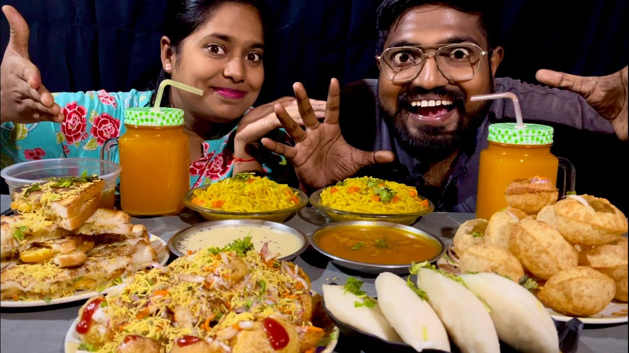 idli, Sambhar chatni, golgappa, Maggi, and sandwich 👌🤤🤤😋
