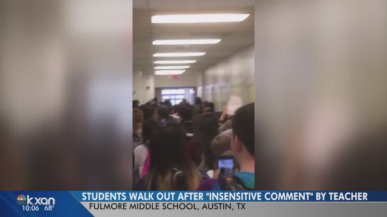 VIDEO: Austin middle school students walk out in protest of teacher’s comment