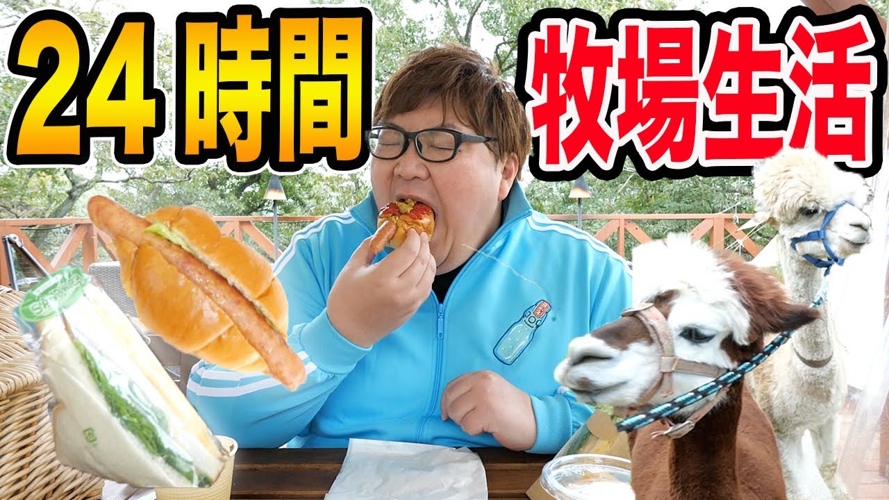 【24時間マザー牧場生活】デブのマザー牧場のグランピングの結末は?!果たして乳搾りとアルパカのお散歩に間に合ったのか?!