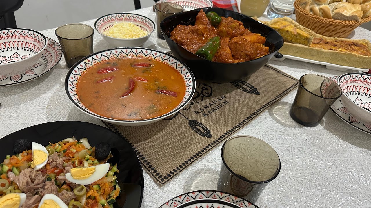 الدبارة3🌙 دشيشة ومقرونة 🍝بدجاج وتارت تن🥧تذوب في الفم❤️