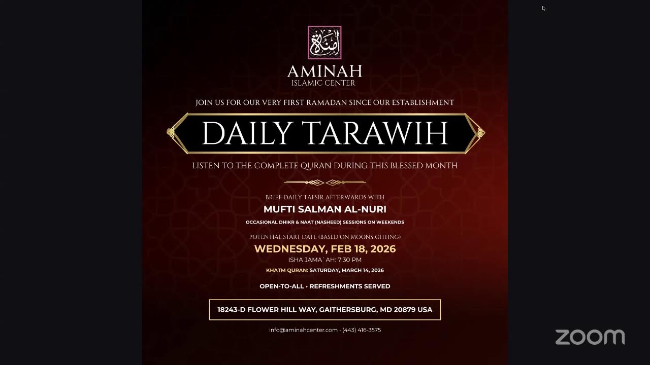 Tafsir with Mufti Salman al-Nuri | Aminah Islamic Center