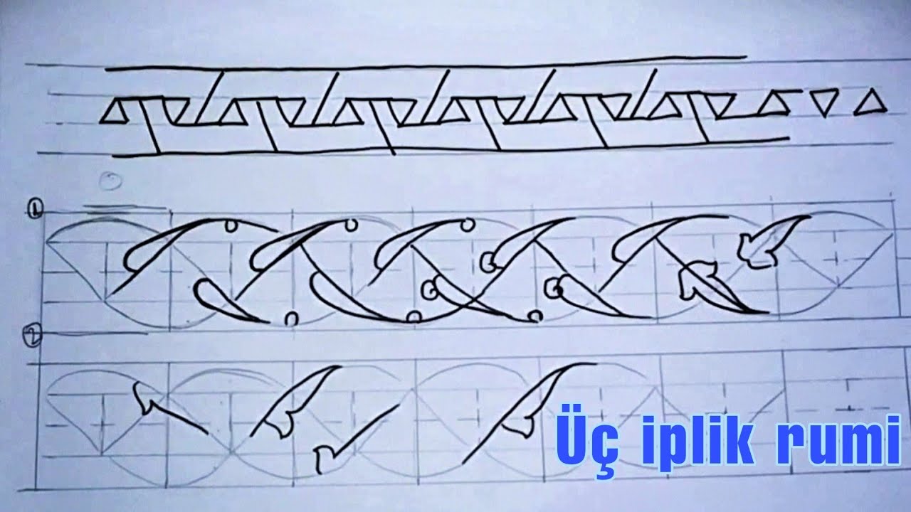 Çinide Bordür Örneği 2( +Üç iplik rumi)
