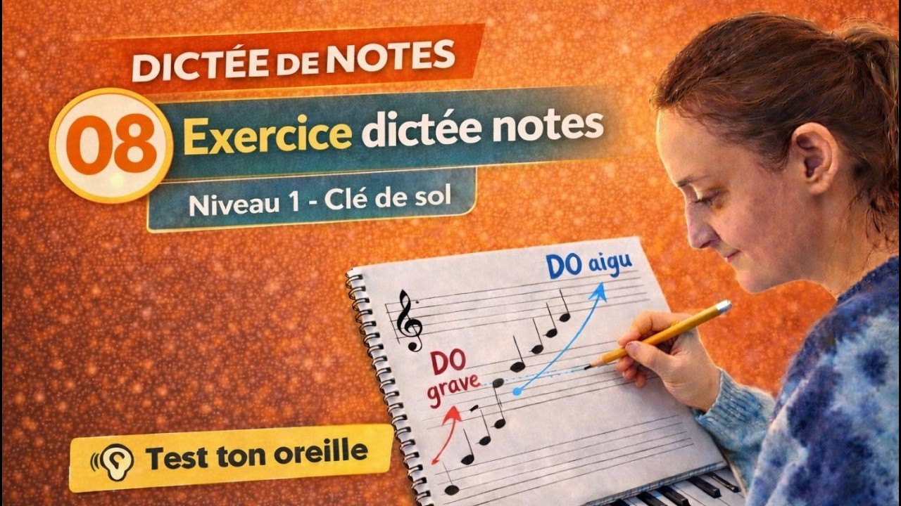 exercice dictée notes, leçon 8