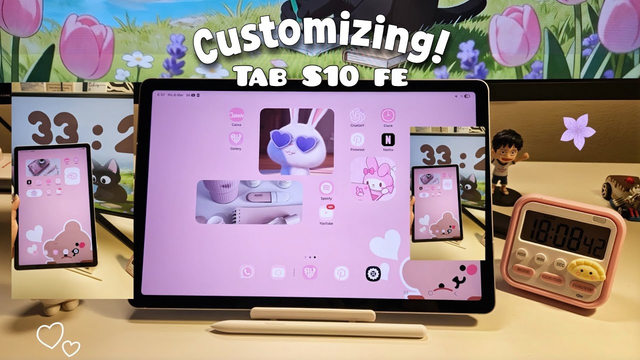Настройка моего Samsung Galaxy Tab S10 FE ✨ | Настройка блокировки экрана и Pinterest 💕
