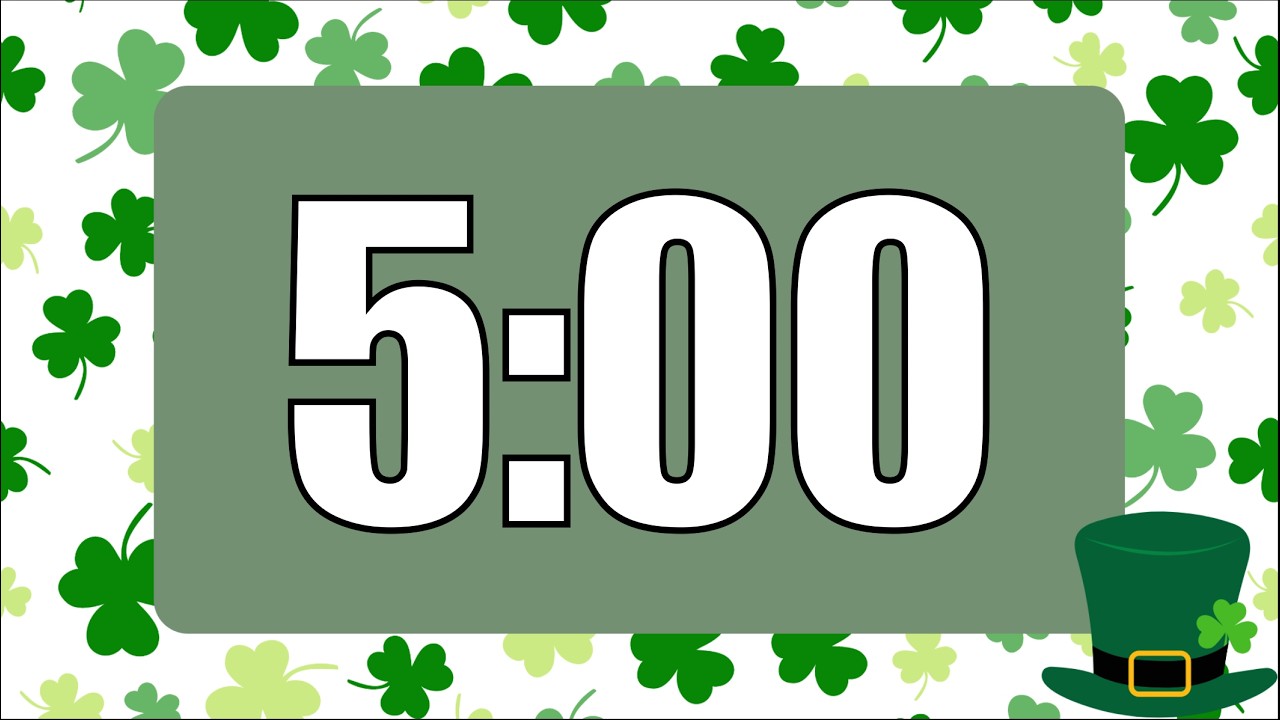 5 Minute Saint Patrick’s Day Timer with Relaxing LoFi Music for Classroom (Fun Piano Alarm at End)