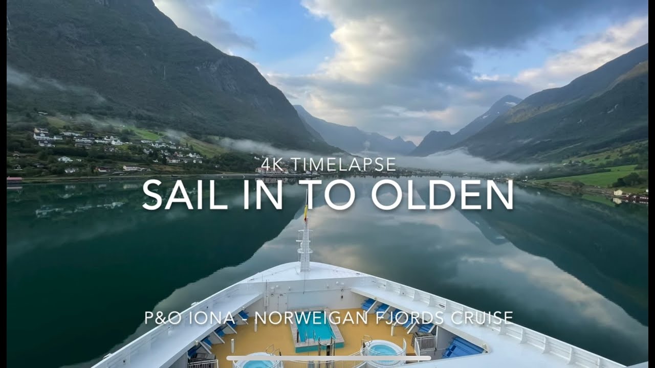 P&O IONA | 4k Timelapse | Norwegian Fjords - Olden sail in #pandocruises #iona