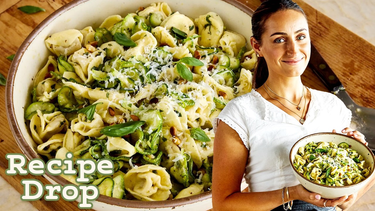 Make-Ahead Pasta Salad: Tortellini, Zucchini, Roasted Garlic, Basil, and More | Recipe Drop | Food52