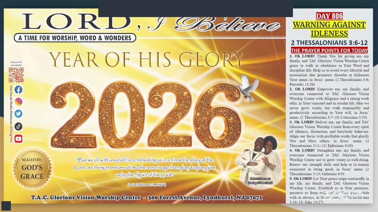 LORD, I BELIEVE (DAY 806) - WARNING AGAINST IDLENESS