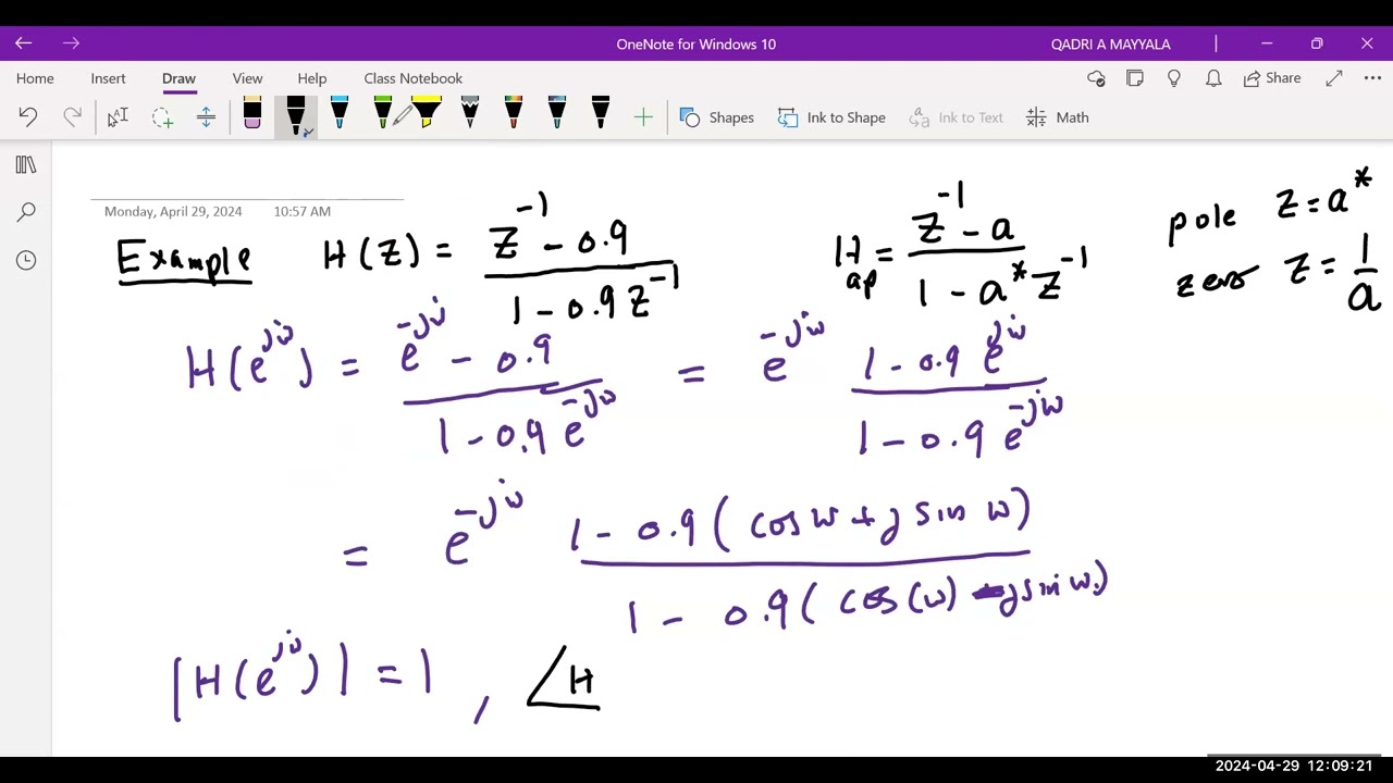 ENCS4310: system decomposition (All-pass and Minimum phase)