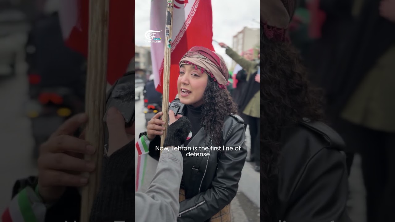 Iranian girl defies US-Israeli aggression on Iran
