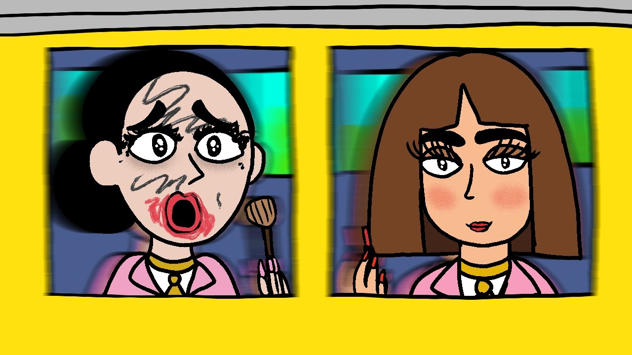 Doing Makeup on a School Bus is CHAOS 😂💄 (Animated Short Film)