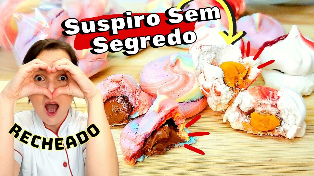 Qual o SEGREDO do SUSPIRO RECHEADO E COLORIDO ?| PERFEITO para Festa e Profissional e F&aacute;cil de Fazer
