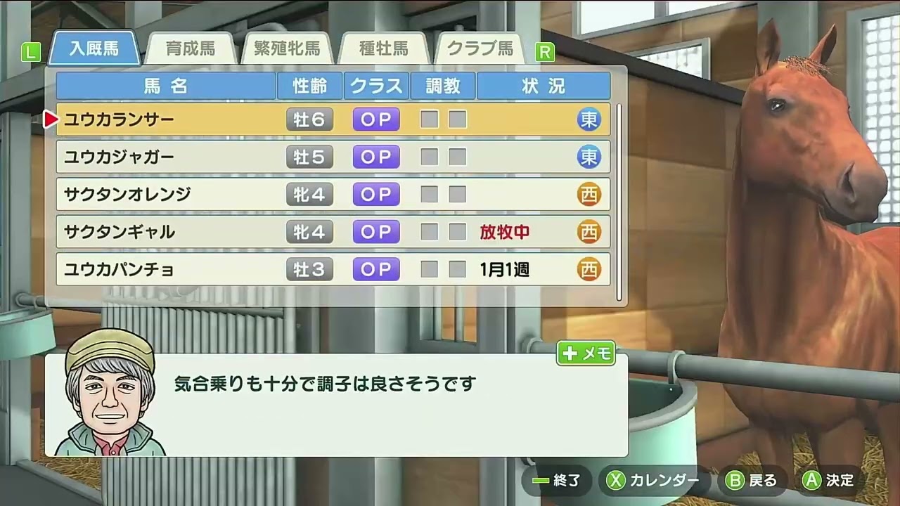 ダビスタ　SWITCH 　＃１０　ユウカランサー、SRA賞受賞へ〜次世代エースは。ユウカジャガーか？！〜　３５年目２月１週まで〜さくたん牧場〜