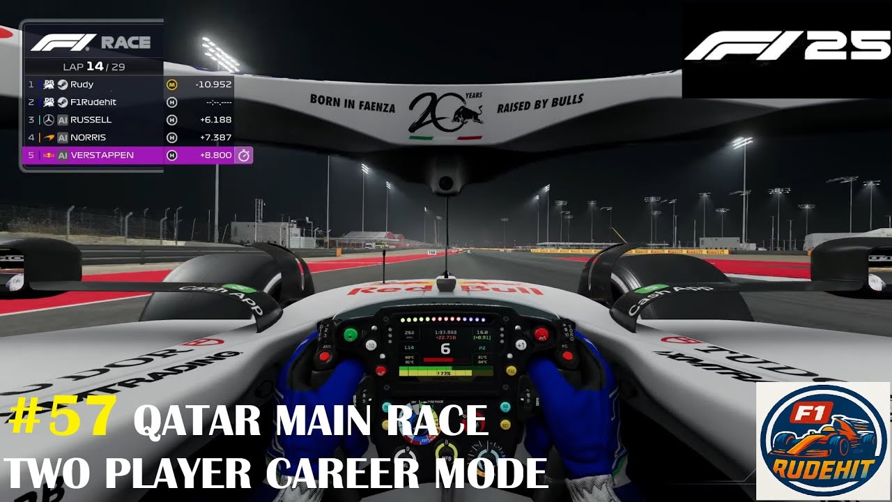#57 F1 25 QATAR MAIN RACE TWO PLAYER CAREER MODE #f1 #f125 #qatar #f1game #career #losail #vcarb