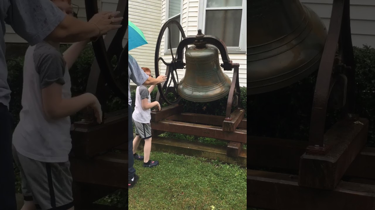 Ringing the church bell at the church were my gramma was baptized