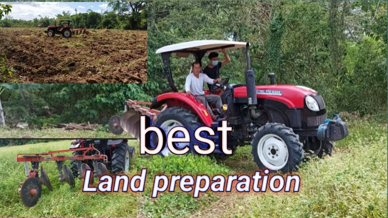 Land preparation on farm using tractor plowing method mas murang paraan