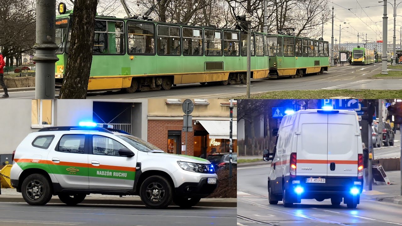 2 dojazdy alarmowe: Dacia Duster (2002) i Iveco Daily (2120) - MPK Poznań do kolizji tramwaju