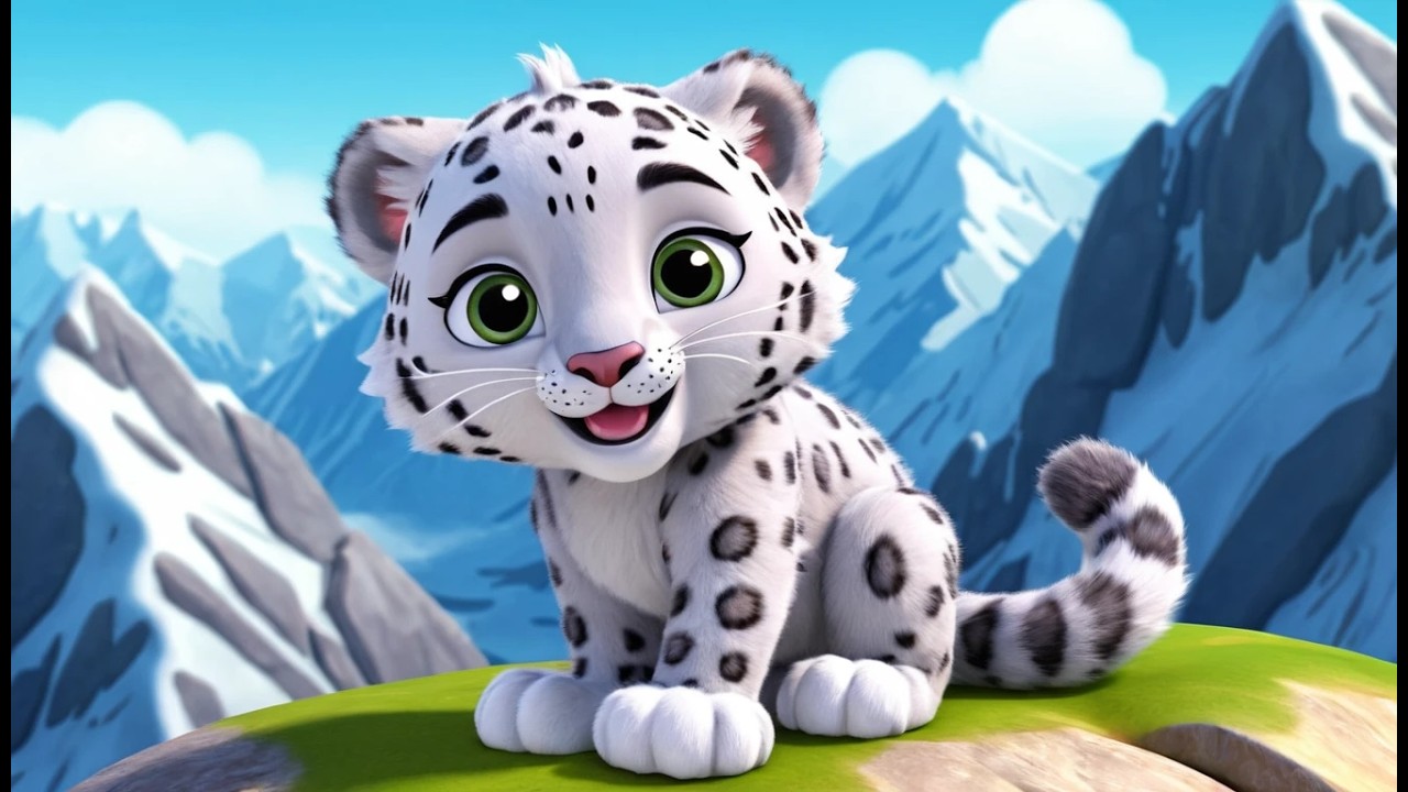 Снежный барс в сверкающих горах 🐆❄️