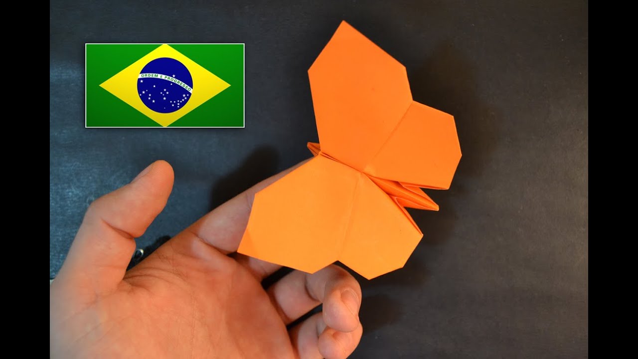 Origami: Borboleta - Instruções em português PT BR