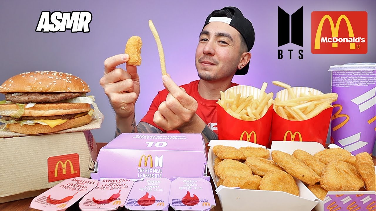 ASMR EATING The BTS Meal From McDonald’s + Big Mac *No Talking* Real Eating Sounds