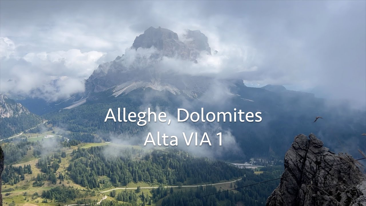 Alleghe - Dolomites hike to lake Lago di Coldai, views of Mount Civetta     4K