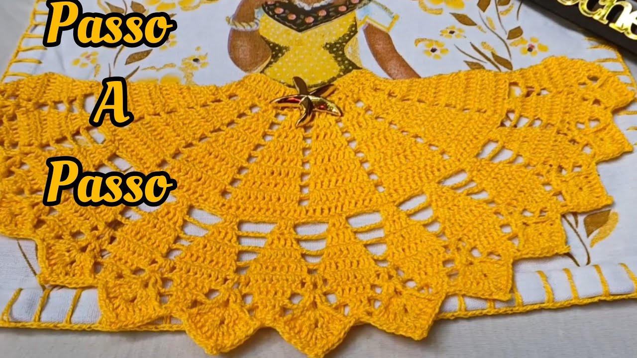 Sainha de crochê  folha para pano de prato Passo a passo #crochet #croche