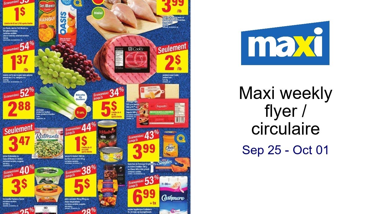 Maxi weekly flyer / circulaire Sep 25 - Oct 01