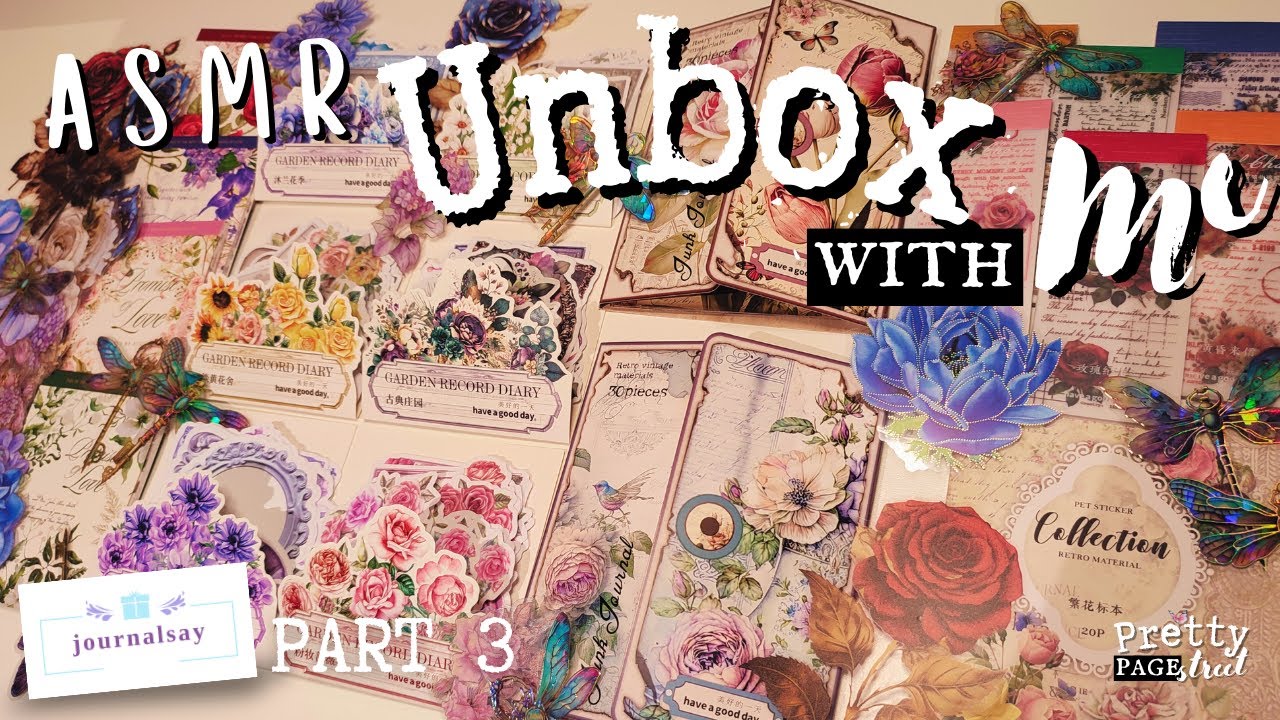 ASMR UNBOXING HUGE STATIONERY STICKER HAUL | CREATIVE JUNK JOURNAL SUPPLIES | CALMING AND RELAXING