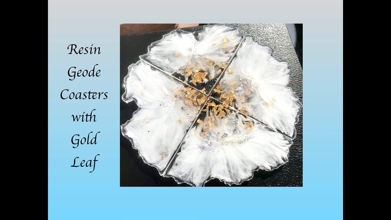 Resin Art Silicone Mold Coasters Gold & Silver Leaf Embellishments