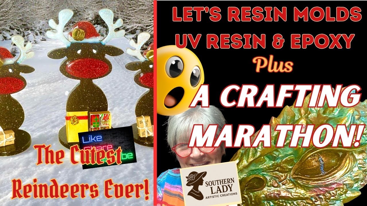 Epic 4 Hour Resin & Craft Marathon | Reindeer, Dragon, Bunny & Rose Molds + Hauls & Laughs!