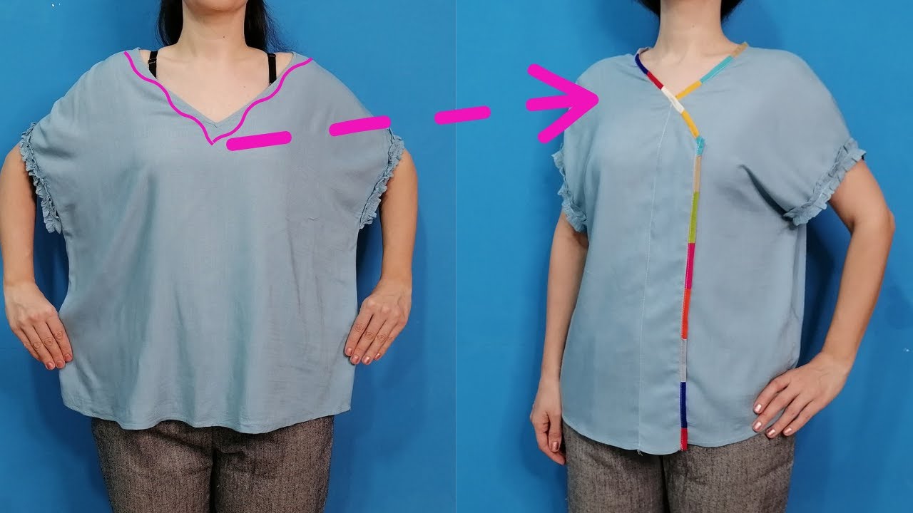 Amazing Tricks , How to Downsize a Wide neckline easily and quickly !
