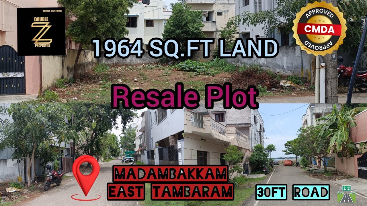 East Tam 1964 sq.ft land for sale in Madambakkam| 30FT 🛣️| East Facing| Near Velammal School 🏫🎒